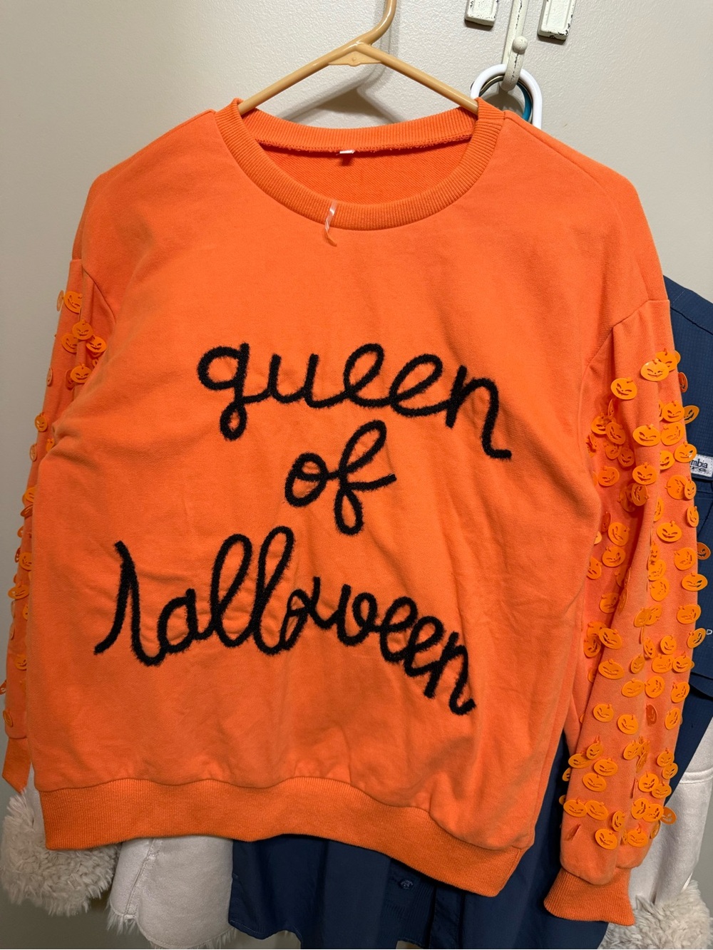 Queen of Halloween Orange Sweatshirt